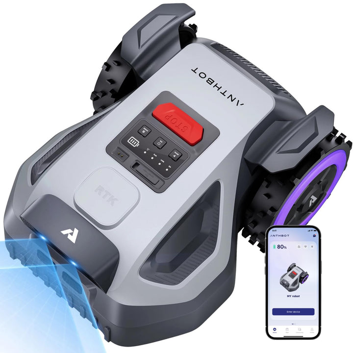 ANTHBOT M5 Rasenmäher Roboter ohne Begrenzungsdraht, RTK-Navigation mit Dual-Vision, KI-Hindernisver