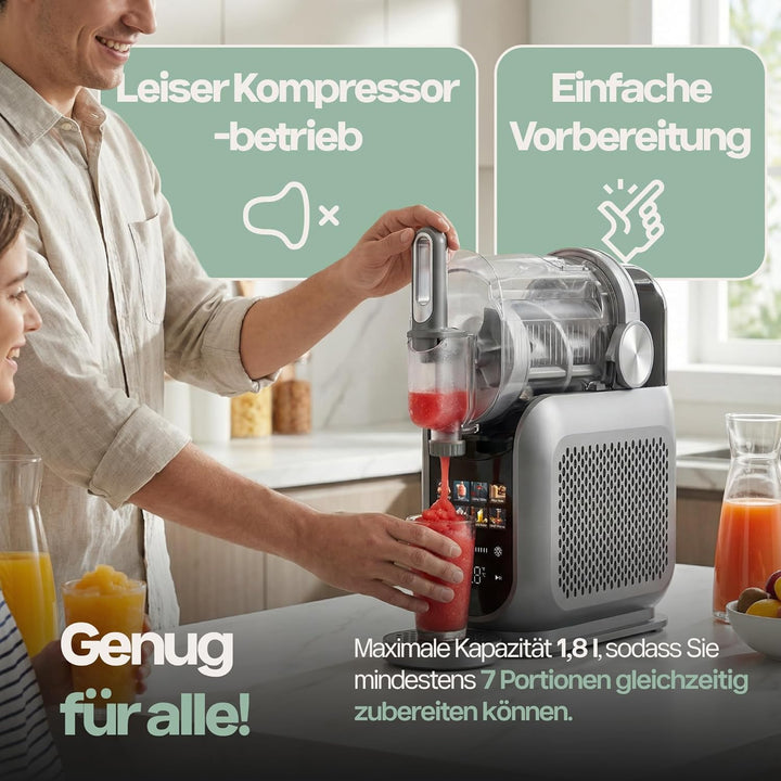 4Swiss Eismaschine Selbstkühlend Eis Maschine Speiseeisbereiter Speiseeismaschine mit Kompressor Ice