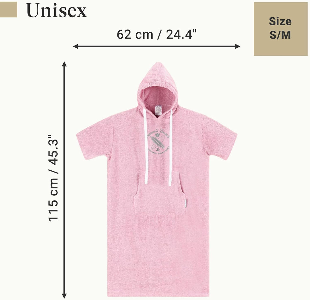 Badeponcho Unisex - Surf Poncho aus 100% Baumwolle - Handtuch für Erwachsene - Bademantel für Damen