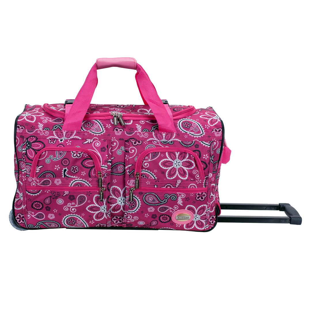 Rockland Seesack zum Rollen, Bandana Pink, 22-Inch, Reisetasche mit Rollen 22-Inch Bandana Pink, 22-