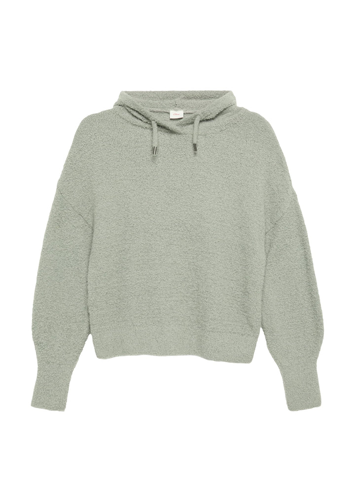 s.Oliver Strickpullover mit Kapuze im Relaxed Fit 146-152 Grau/Schwarz 9700, 146-152 Grau/Schwarz 97