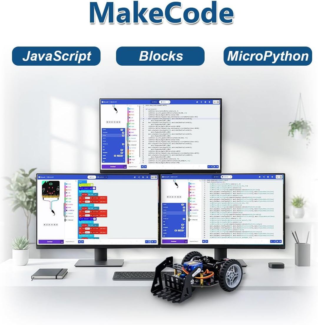 LAFVIN MicroBit Smart Robot Car für MakeCode und MicroPython, STEM-Lernroboter für Kinder und Anfäng