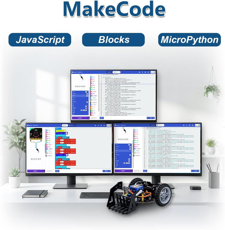 LAFVIN MicroBit Smart Robot Car für MakeCode und MicroPython, STEM-Lernroboter für Kinder und Anfäng