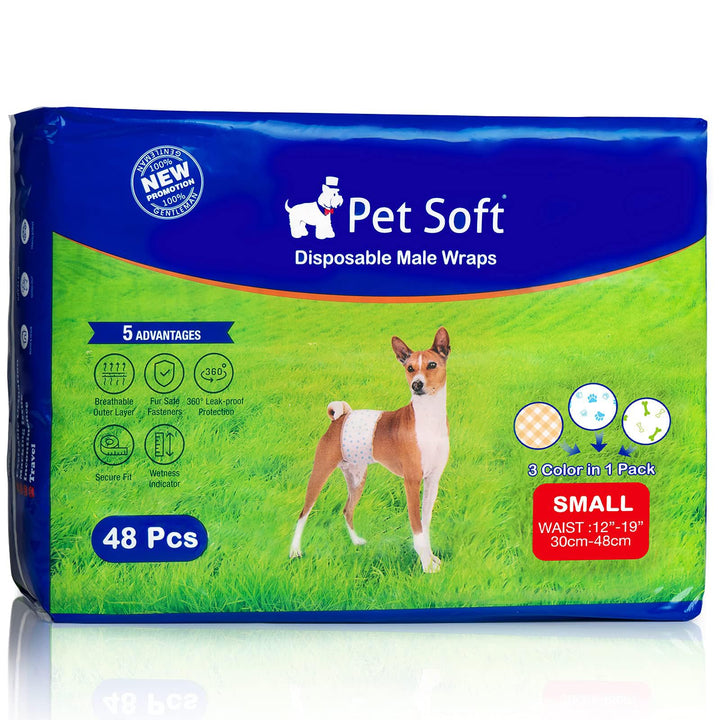 Pet Soft Hundewindel für Rüden, Einweg-Windel für Rüden, Rüdenwindeln, Super saugfähig und auslaufsi