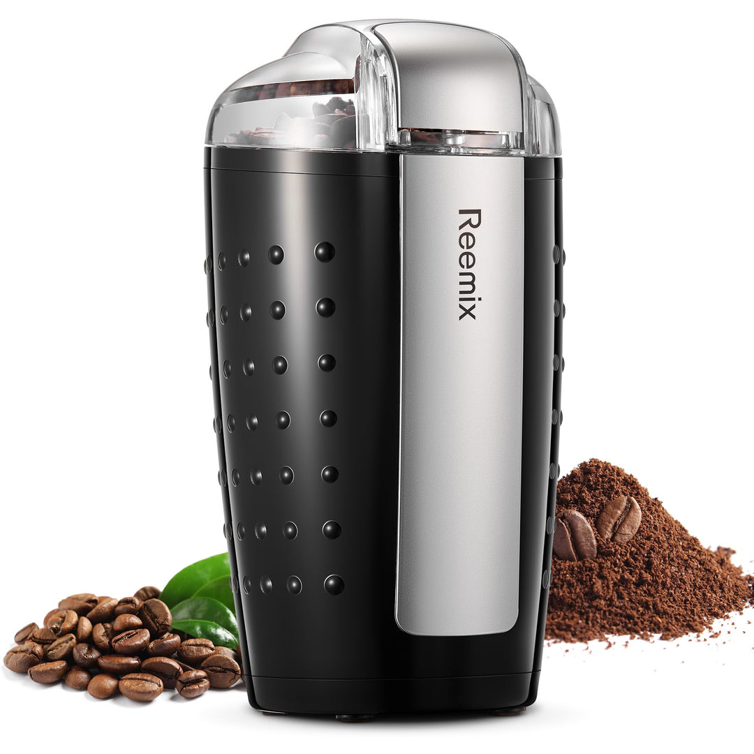 Kaffeemühle, Reemix Elektrische Kaffemühle, 100g Füllmenge, Kaffeemühle und Gewürzmühle in Einem, Ed