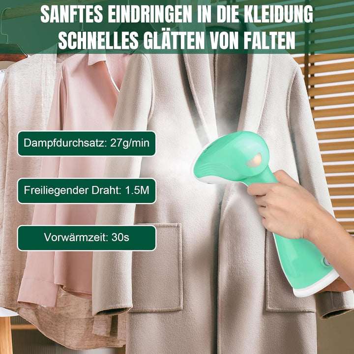 Dampfer für Kleidung, tragbarer vertikaler Dampfer, Handheld Garment Faltenentferner, 30s schnelles