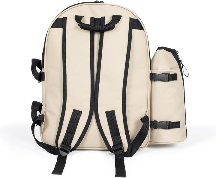Livoo Picknick-Rucksack für 4 Personen SE970C – 11 l, 600D, 30 Zubehörteile, Creme, Creme