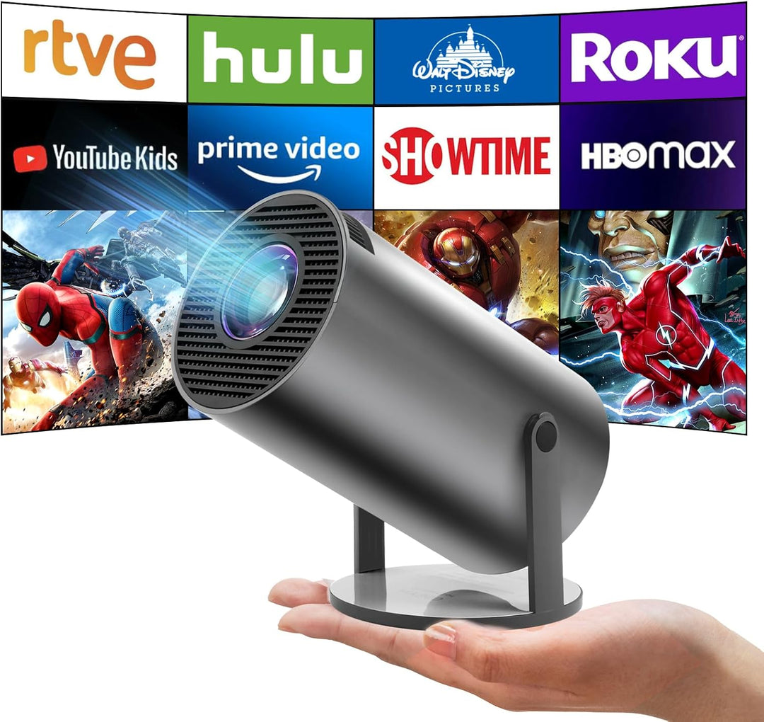 Mini Beamer, Videoprojektor 5G WiFi Bluetooth Projector 4K 200 ANSI Smart Projector.130 Zoll Bildsch