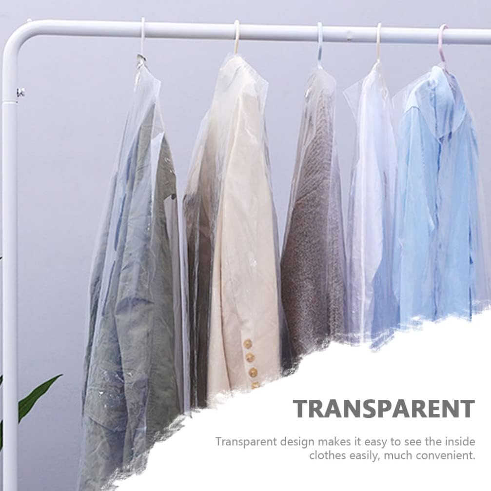 Zerodeko 100 Stücke Kleidersack Kunststoff Transparent Hängen Kleidung Anzug Kleidungsstück Staubdic