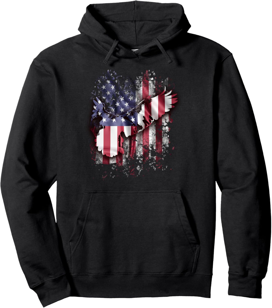 Adler & Amerikanische Flagge Vintage 4. Juli T Shirt Pullover Hoodie