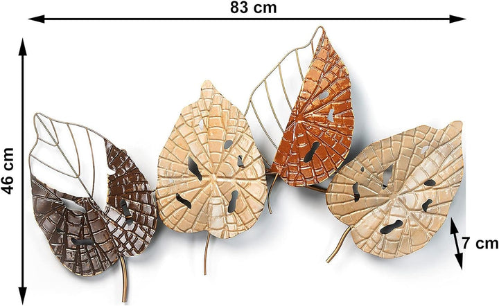 Kobolo Wanddeko Metallbild 3D - Autumn - aus Metall in Braun- und Goldtönen