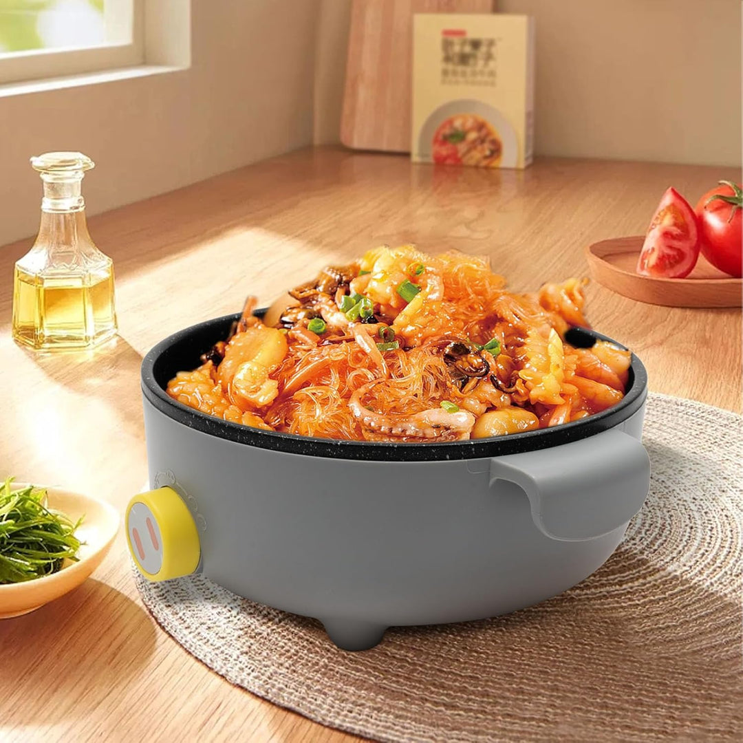 Mini Elektrischer Hot Pot Topf 1-2 Personen Suppentopf mit Dampfgitter Kochtopf für Haushalte Büros