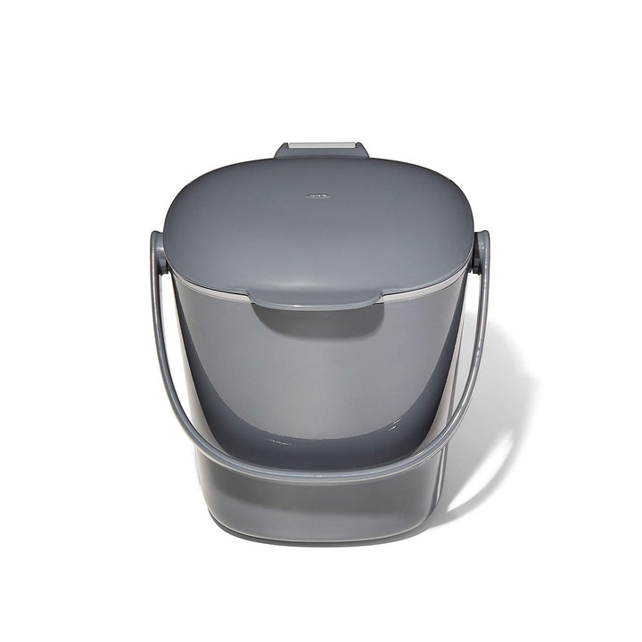 OXO Good Grips Komposteimer grau – geruchsdichter Abfalleimer für die Küche – 2,8 l 2.8L Anthrazit,