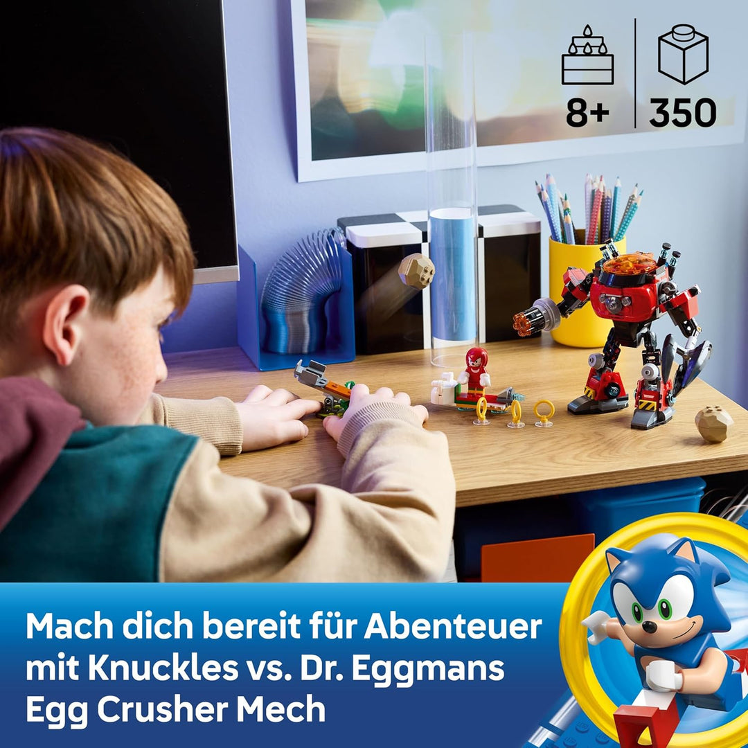 LEGO Sonic The Hedgehog Knuckles vs. Dr. Eggman Egg Crusher Mech Toy - Building Set incl. 2 Minifigu