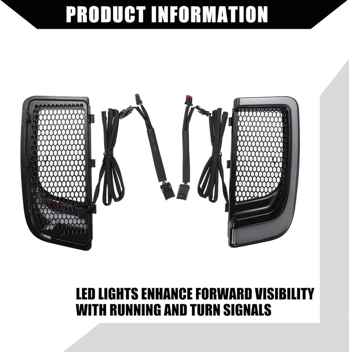 X AUTOHAUX Motorrad LED Verkleidung Untere Gitter Blinker Licht für Harley