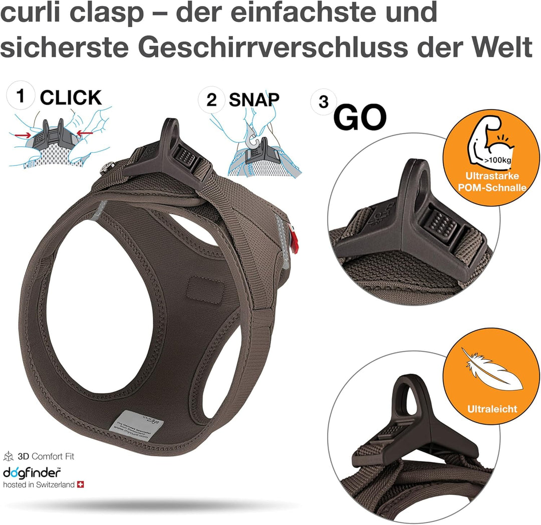 Vest Harness curli Clasp Air-Mesh Brown M Brown Medium Einfarbig, Brown Medium Einfarbig