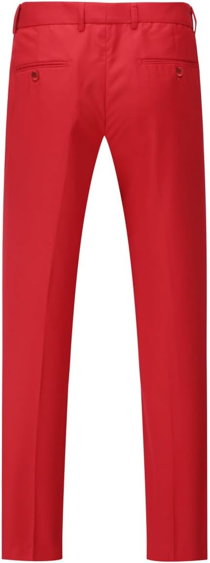 Anzug Herren 2 Teilig Slim Fit Herrenanzug Business Hochzeit Modern Anzüge Sakko Anzughose, L Rot