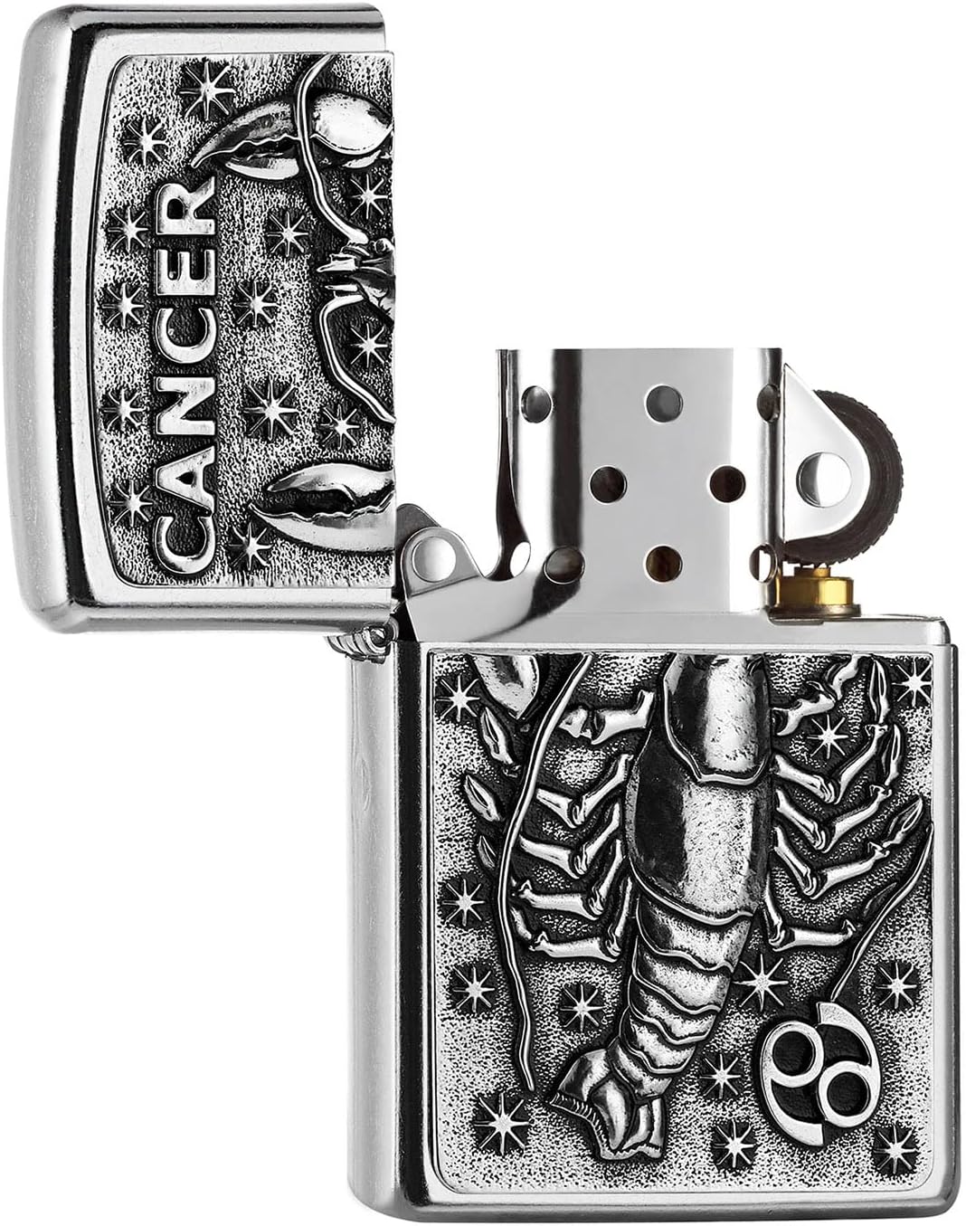 Zippo 2006504 PL 207 Cancer Tierkr. V19 Feuerzeug, Messing, Design, 5,83,81,2