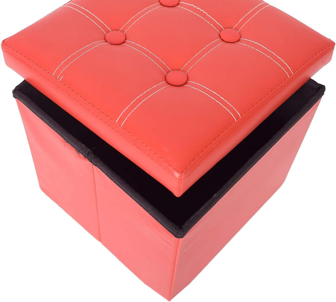 Mobili Rebecca®Sitzbank Sitzwürfel Aufbewahrungsbox Kunstleder Rot Modern Wohnbereich Schlafzimmer 3