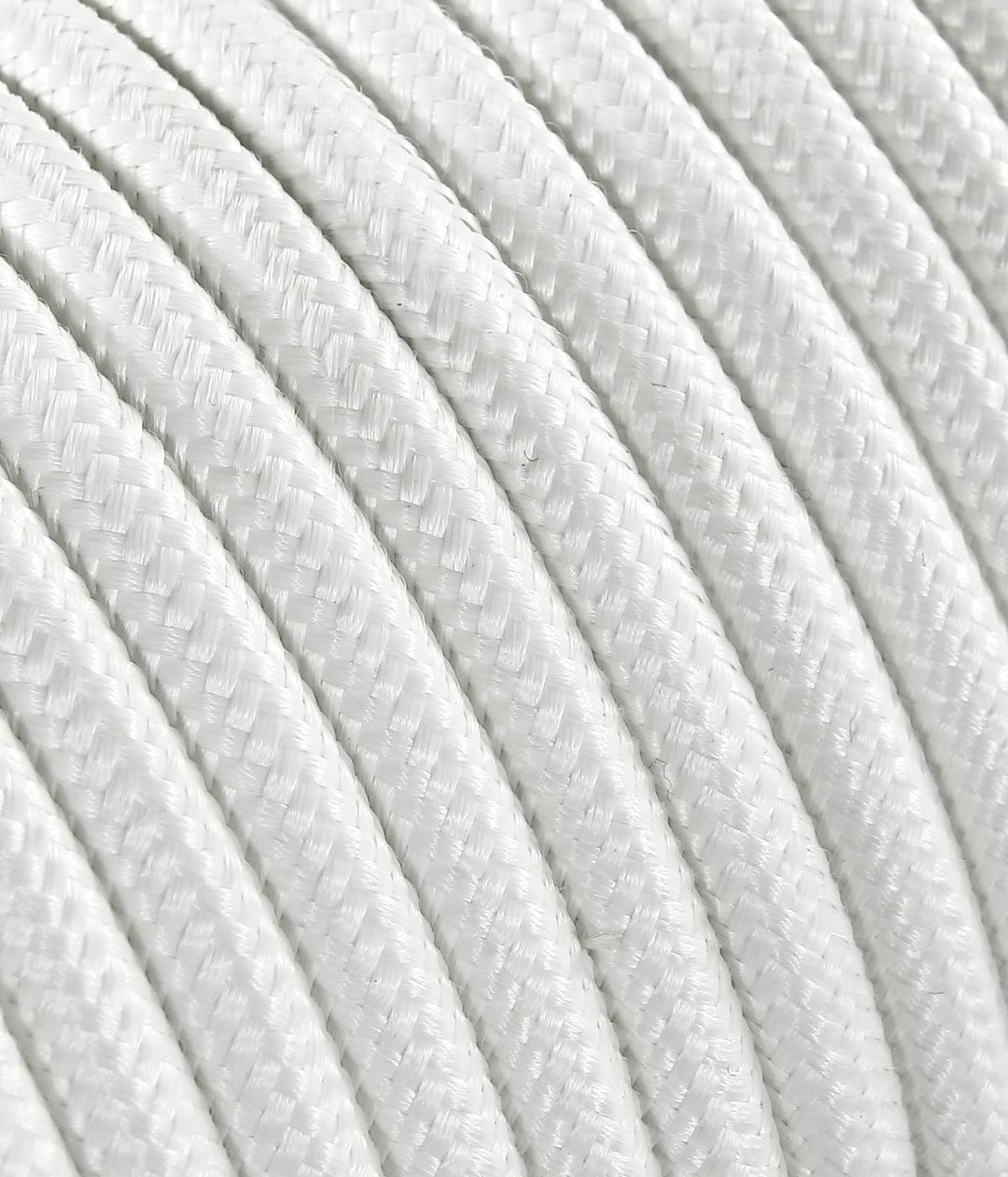LaMorell LightDesign Textilkabel für Lampe, Stoffkabel 3-adrig (3x0,75mm²) - Weiss Baumwolle. Made i
