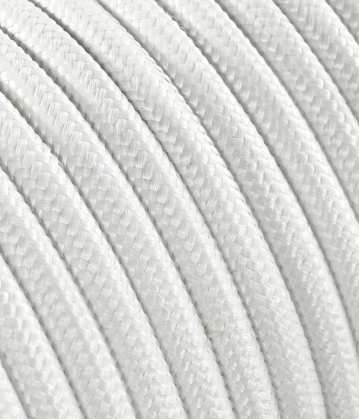 LaMorell LightDesign Textilkabel für Lampe, Stoffkabel 3-adrig (3x0,75mm²) - Weiss Baumwolle. Made i