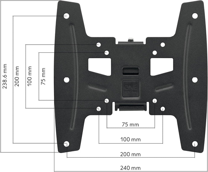 One For All TV-Wandhalterung - Neigbar Fernseher Halterung - Curved 4K OLED QLED LED Flachbildfernse