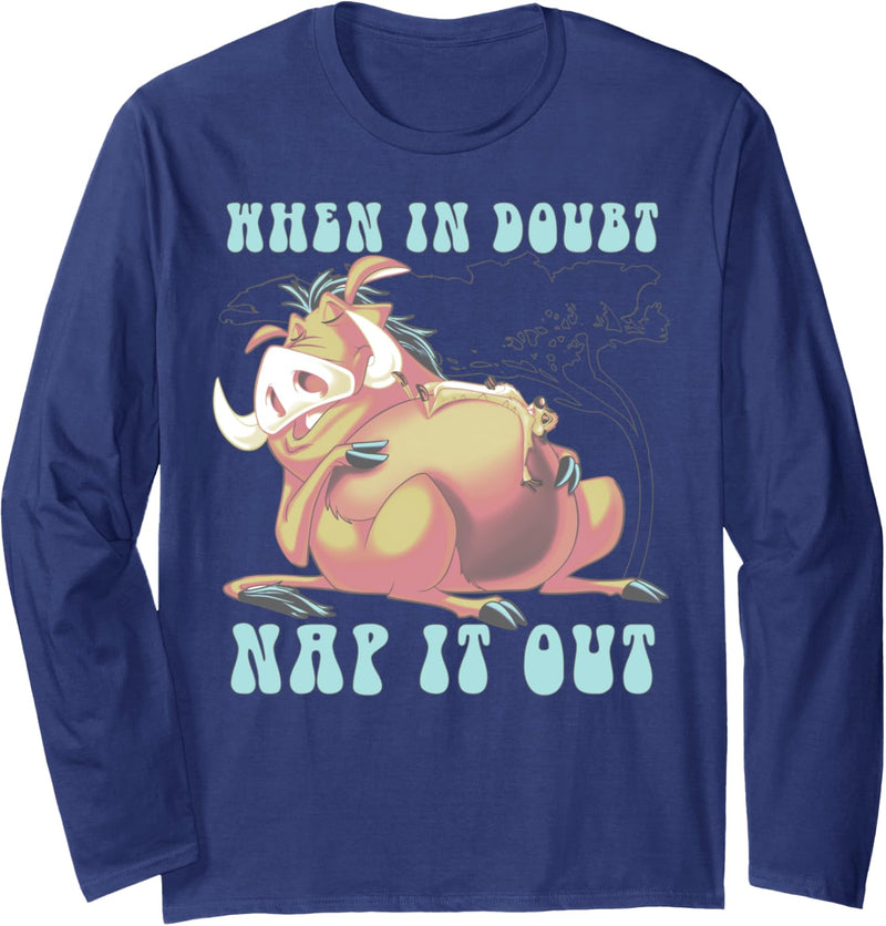 Disney The Lion King Pumbaa When In Doubt Nap It Out Langarmshirt