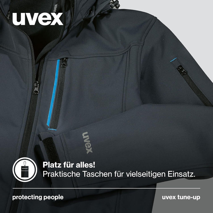 Uvex tune-up Softshell-Arbeitsjacke für Damen - Wasserabweisende Outdoorjacke, Blau