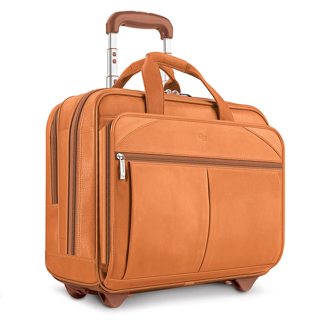 Solo Walker 15,6 Zoll Roll-Laptoptasche, Einheitsgrösse, Walker Leder Rolling Laptop Tasche, hautfar