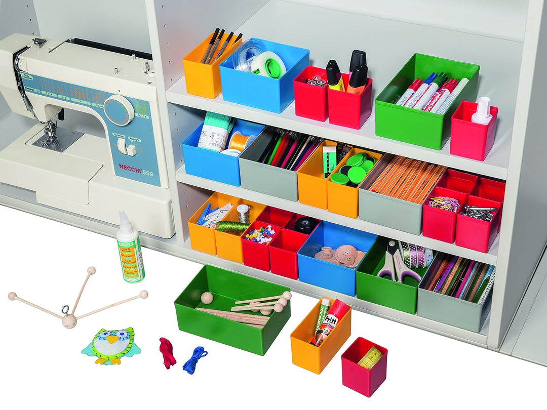 Allit 457370 Schubladen rot/gelb/blau/grün/grau EuroPlus Set 63/22, 450 x 500 x 63mm 450 x 500 x 63m