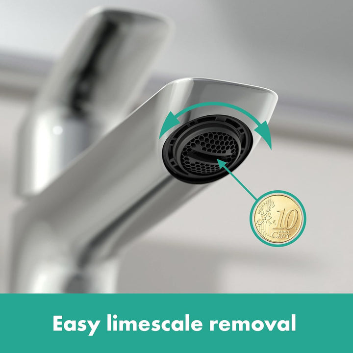 hansgrohe Waschtischarmatur Logis, Wasserhahn Bad mit Auslauf Höhe 110 mm, Badarmatur wassersparend,