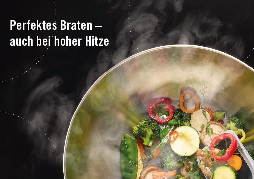 Woll Logic Steel Flachpfanne - Induktiv -, Ø 28 cm, 5 cm hoch mit abnehmbarem Stiel - Geeignet für a