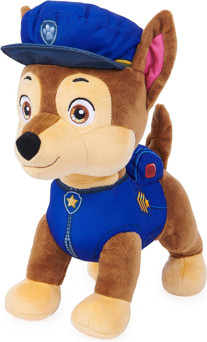PAW PATROL Interaktives Plüschtier Chase - mit wedelndem Schwanz, 20+ Geräuschen und Musik, ca. 32 c