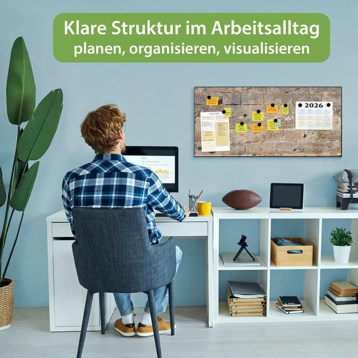 banjado Magnettafel schwarz 78 x 37cm / Magnetwand Metall/Magnetpinnwand als Memoboard/Pinnwand Magn