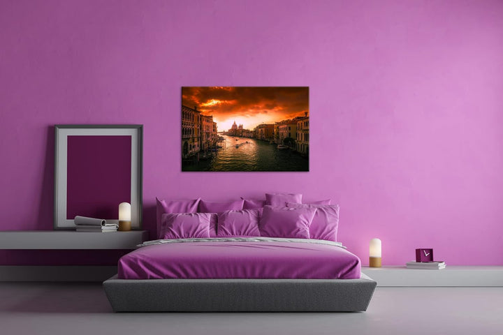 deyoli Flusslauf in Venedig Format:90x60 cm als Leinwandbild, Motiv fertig gerahmt auf Echtholzrahme