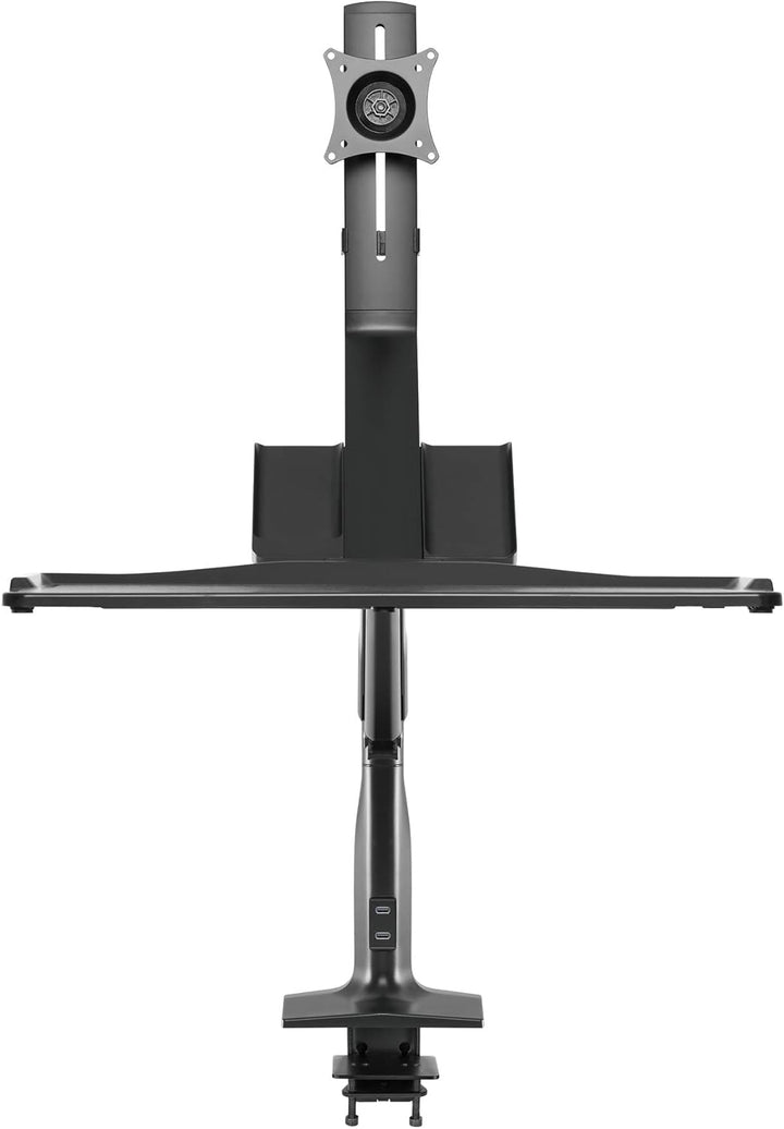 InLine Workstation-Tischhalterung mit Lifter, ergonomische Monitorhalterung mit USB 3.0 und Tastatur