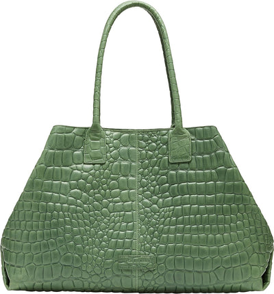 Liebeskind Damen Croco Chelsea Shopper L Palm Green, Palm Green