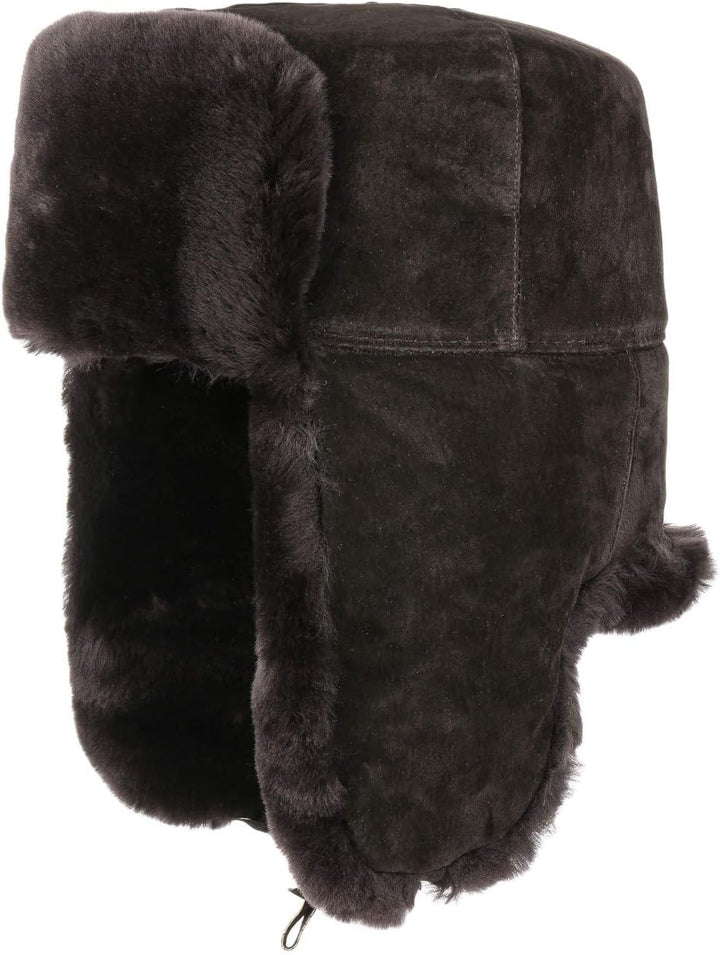 Leder Lapeer Fliegermütze (XXL/62-63 - braun)