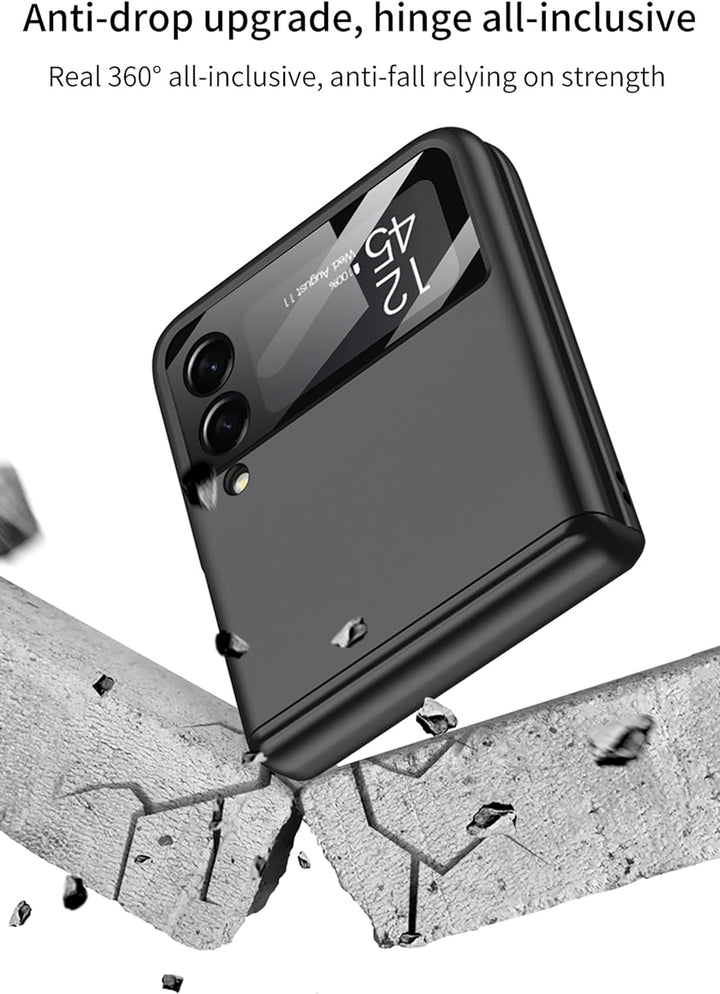 Hülle für Galaxy Z Flip 3 5G,Ultradünne Stossfeste Magnetisch Faltbare All-Inclusive-Telefonhülle fü