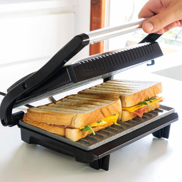 Cecotec Rock'nGrill Elektrogrill mit Grill, 700W, Oberfläche 23 x 14,5 cm, Antihaftbeschichtung, PTF