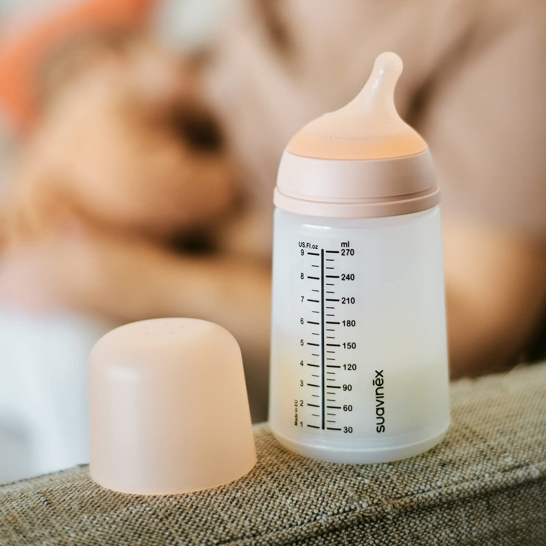 Suavinex, Zero Zero Anti-Kolik Babyflaschen-Set, 4 Baby-Fläschchen: 2 x 180ml mit anpassbarem Nahrun