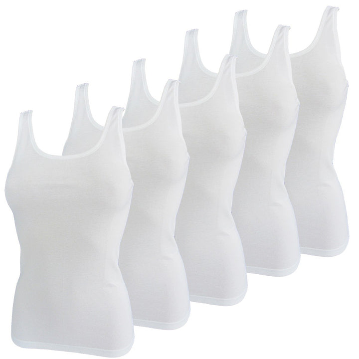 HERMKO 1310 5er Pack Damen Unterhemd aus 100% Bio-Baumwolle bis Grösse 68/70 XXL Weiss, XXL Weiss