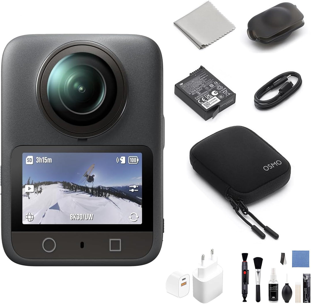 DJI Osmo 360 mit Zubehör, Kamera 1-Zoll-Sensor für 360° Aufnahmen, Action-Cam 100 Min Natives 8K 360