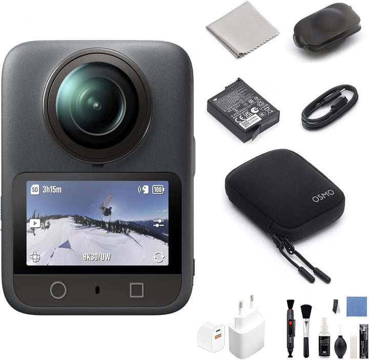 DJI Osmo 360 mit Zubehör, Kamera 1-Zoll-Sensor für 360° Aufnahmen, Action-Cam 100 Min Natives 8K 360