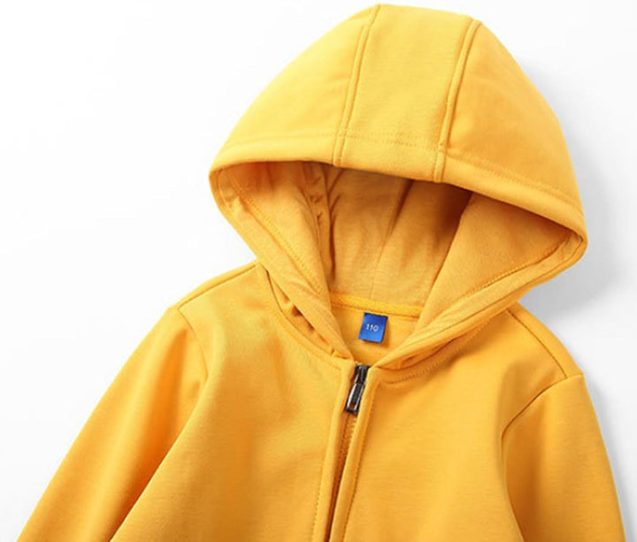 Sweatjacke Jungen Mädchen mit Taschen Oversize Fleecejacke Strickjacke Kinder Einfarbig Sportjacke Ü