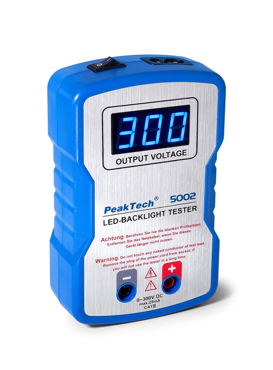 PeakTech 5002 – LED Tester 0-300V DC, LED Lampen und Bauteil Prüfer mit Softanlauf, TV Backlight Bel