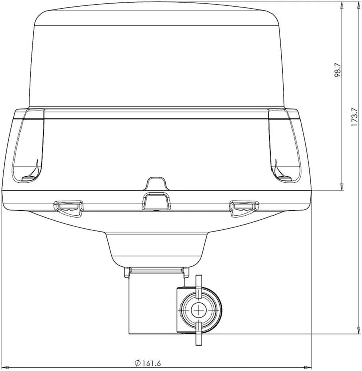 LED-MARTIN R65 Design Rundumleuchte BRILAR - Doppelblitz - klar/gelb - DIN