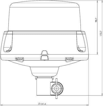 LED-MARTIN R65 Design Rundumleuchte BRILAR - Doppelblitz - klar/gelb - DIN