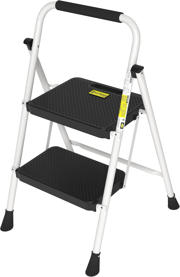 HYTAMA Klapphocker mit breitem, rutschfestem Pedal, robuste Stahlleiter, bequemer Griff, leicht, tra