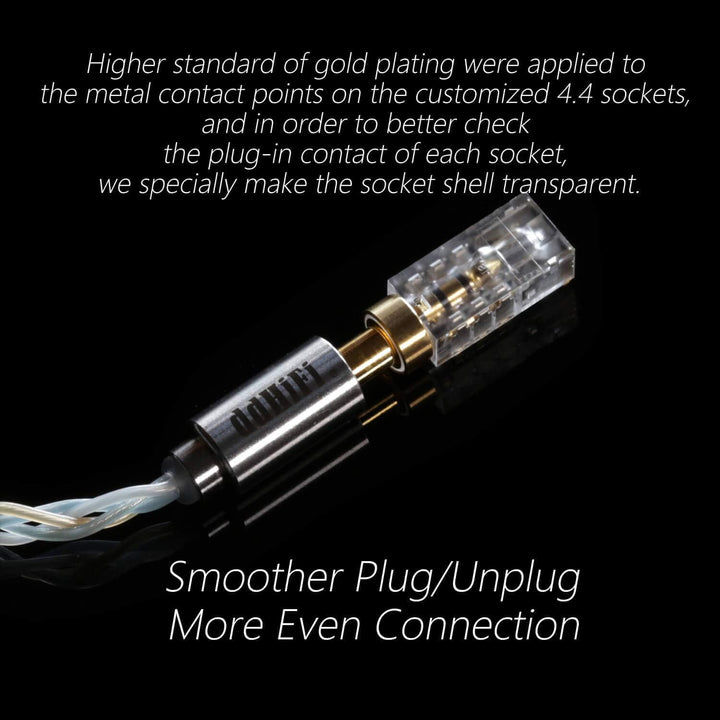 Linsoul DD HiFi DJ44C Mark II 4.4mm Female to 3.5 Male Headphone Adapter with Gold-Plated Copper Soc